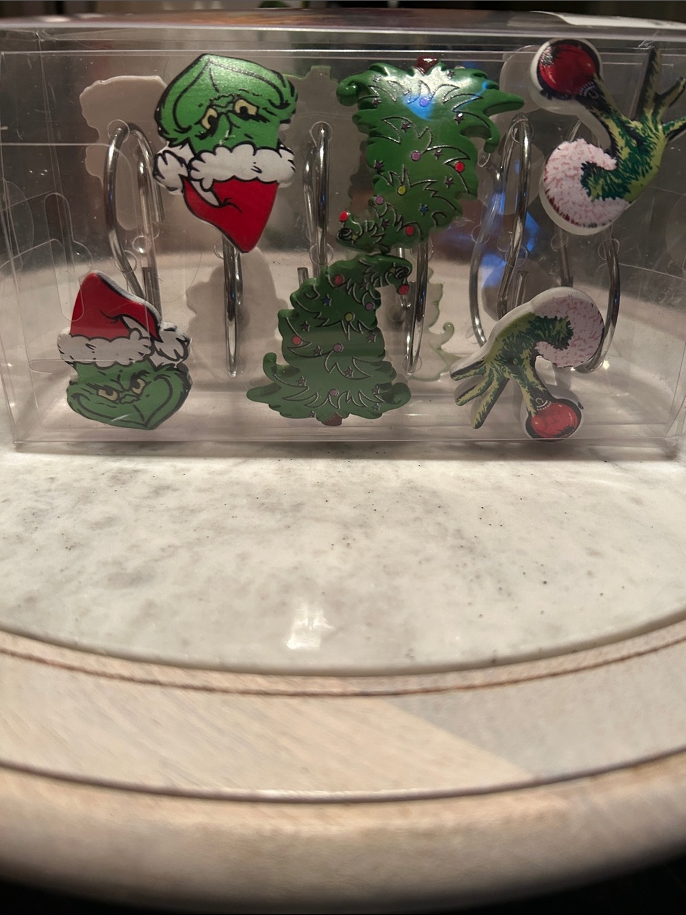 Grinch-Themed Holiday 12 Shower Curtain Hooks -
